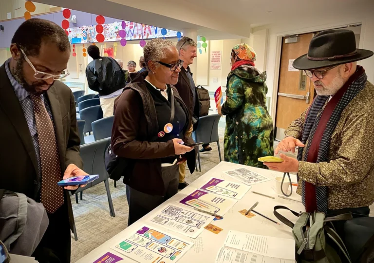 Think Design goes off-line and in person to introduce voter information mobile app Palumba on NYC early voting weekend